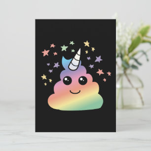 Unicorn Rainbow Poop Emoji Kawaii Holiday Card