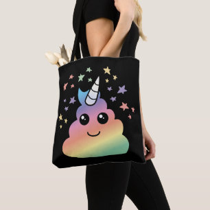Unicorn Rainbow Poop Emoji Kawaii Tote Bag