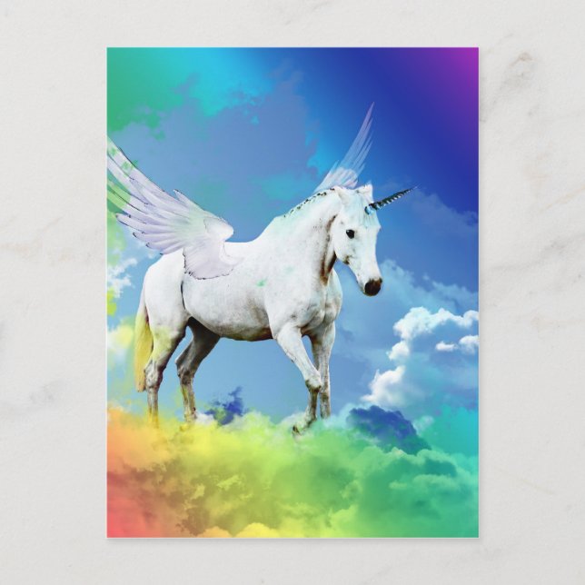 Unicorn Rainbow Postcard (Front)