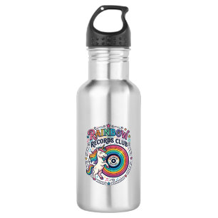 Unicorn Rainbow Records Club White Background Cute 532 Ml Water Bottle