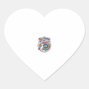Unicorn Rainbow Records Club White Background Cute Heart Sticker
