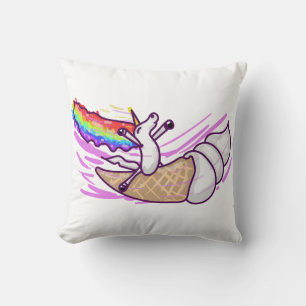 Unicorn Rainbow Riding Ice Cream Cone Cushion
