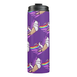 Unicorn Rainbow Riding Ice Cream Cone Thermal Tumbler