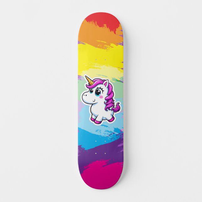 Unicorn rainbow Skateboard (Front)