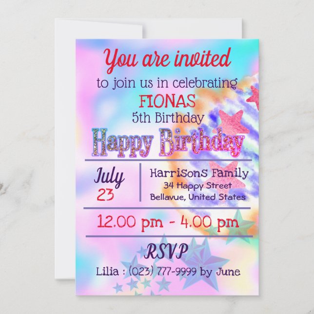 Unicorn Rainbow Sparkle Pastel Magic Birthday Invitation (Front)