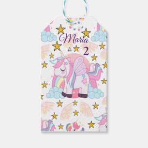 Unicorn Rainbow Stars Magical Birthday Name  Gift Tags