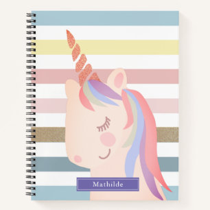 Unicorn Rainbow Stripes Magical Notebook