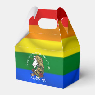 Unicorn rainbow Thank You Favour Box