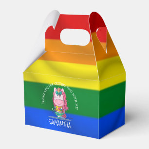 Unicorn rainbow Thank You Favour Box