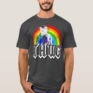 Unicorn Rainbow Thug , Funny distressed Gift T-Shirt