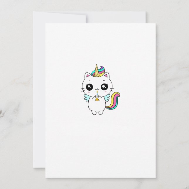 Unicorn, rainbow unicorn, cute invitation (Front)