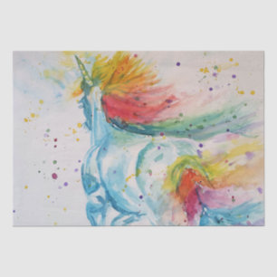 Unicorn Rainbow Watercolor Painting Art Tissue Paper