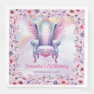 Unicorn Rainbows Birthday Party fairy chair wings Napkin