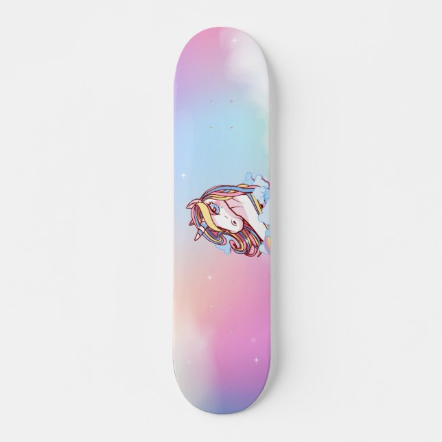 Unicorn & Rainbows Skateboard Deck (Front)