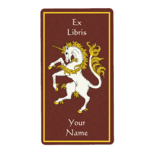 Unicorn Rampant Bookplate