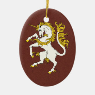 Unicorn Rampant Ceramic Tree Decoration