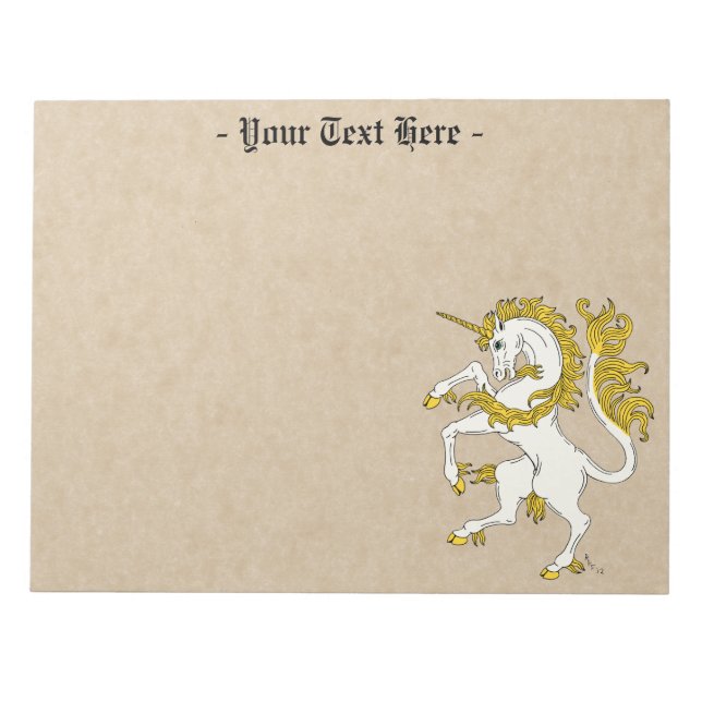 Unicorn Rampant Notepad (Front)