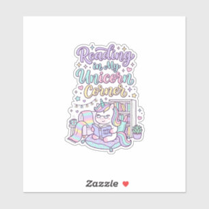 Unicorn Reading in My Unicorn Corner Cute Pastel T
