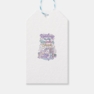 Unicorn Reading in My Unicorn Corner Cute Pastel T Gift Tags