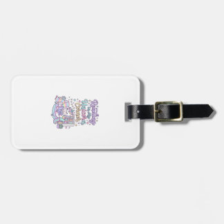 Unicorn Reading in My Unicorn Corner Cute Pastel T Luggage Tag