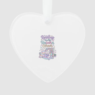 Unicorn Reading in My Unicorn Corner Cute Pastel T Ornament