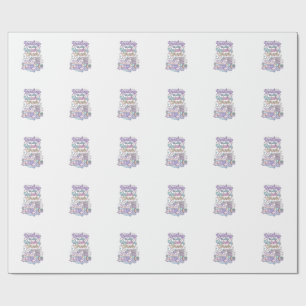 Unicorn Reading in My Unicorn Corner Cute Pastel T Wrapping Paper
