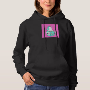 Unicorn Reading Magic Tricks Book Cute Humour Pin Hoodie