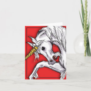 Unicorn Red notecard