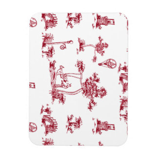 Unicorn Red Toile Magnet