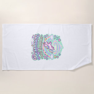 Unicorn Respawn with Sparkles Premium Vector Stick Beach Towel