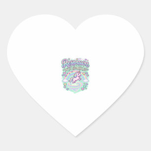 Unicorn Respawn with Sparkles Premium Vector Stick Heart Sticker