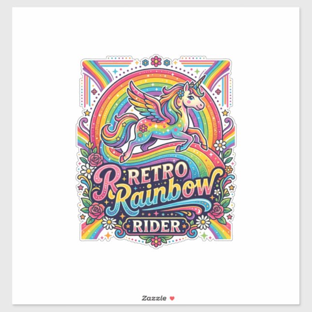 Unicorn Retro Rainbow Rider (Sheet)