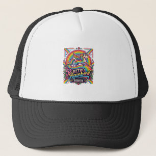 Unicorn Retro Rainbow Rider Trucker Hat