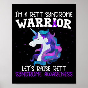 Unicorn Rett Syndrome Warrior Gift Rett Syndrome A Poster