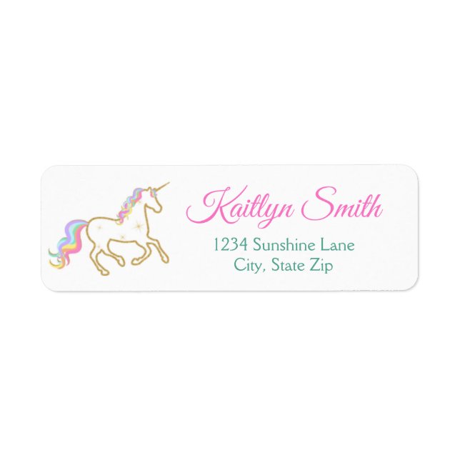 Unicorn Return Address Label (Front)