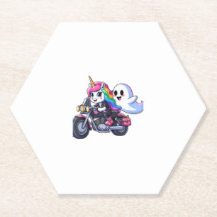 Unicorn Riding A Motorcycle Boys Girls Men Women K Paper Coaster