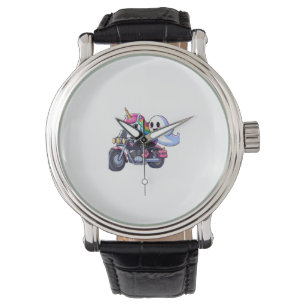 Unicorn Riding A Motorcycle Boys Women Kids Adults Watch