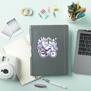 Unicorn Riding Bicycle Boys Girls Women Kids Teens