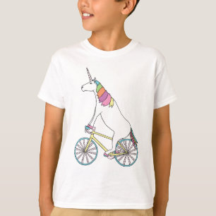 Unicorn Riding Bike W/ Unicorn Horn Spoked Wheels T-Shirt