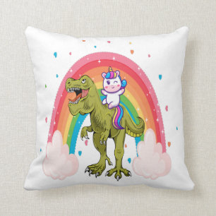 Unicorn Riding Dinosaur Cushion