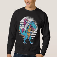 Unicorn Riding Dinosaur Rex Retro Sunset Boys Girl