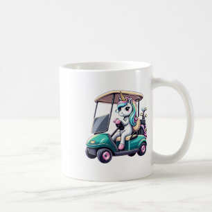 Unicorn Riding Golf Cart Boys Girls Women Kids Tee Coffee Mug