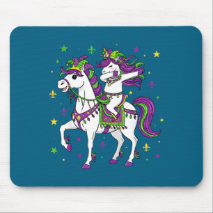 Unicorn Riding Horse Mardi Gras Artwork Mouse Pad