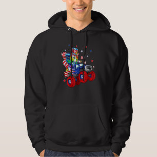 Unicorn Riding Monster Truck 4th Of July Boys Kids Hoodie