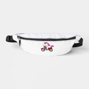 Unicorn Riding Motorcycle T-Shirt Funny Magical Un Bum Bags