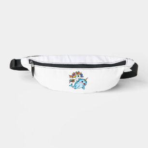 Unicorn Riding Narwhal Funny Women Rainbow Unicorn Bum Bags