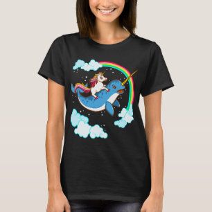 Unicorn Riding On Narwhal T-Shirt