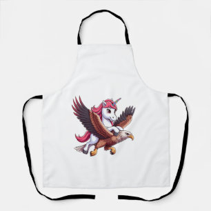 Unicorn Riding Red-tailed Hawk Boys Girls Men Wome Apron