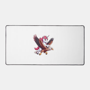 Unicorn Riding Red-tailed Hawk Boys Girls Men Wome Desk Mat