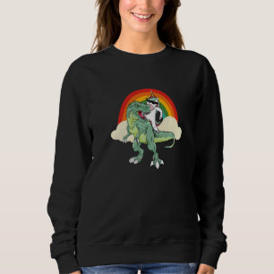 Unicorn Riding Rex Dinosaur Boys Girls Men Women R Sweatshirt